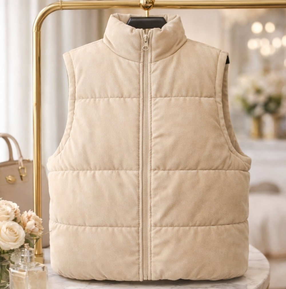 Ci Sono Khaki Puffer Vest